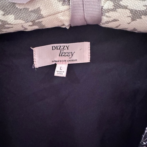 Dizzy Lizzy Black Floral Faux Wrap Ruffle Dress Large NEW Sheet Mesh Shiny Goth - Picture 4 of 6